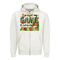 Oatmeal Heather I paused my game to celebrate Juneteenth Zipper Hoodie - Zillion Design Studio