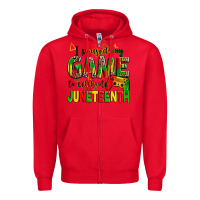Red I paused my game to celebrate Juneteenth Zipper Hoodie - Zillion Design Studio
