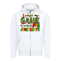 White I paused my game to celebrate Juneteenth Zipper Hoodie - Zillion Design Studio