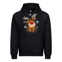 Black Christmas reindeer Urban Hoodie - MaliasSmallBusiness