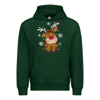Forest Green Christmas reindeer Urban Hoodie - MaliasSmallBusiness