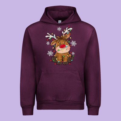 Christmas Reindeer Urban Hoodie Designed By Maliassmallbusiness
