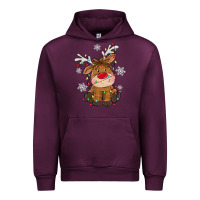 Mauve Wine Christmas reindeer Urban Hoodie - MaliasSmallBusiness