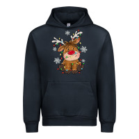 Navy Christmas reindeer Urban Hoodie - MaliasSmallBusiness