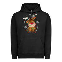 Pigment Black Christmas reindeer Urban Hoodie - MaliasSmallBusiness