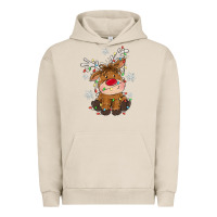 Pigment French Oak Christmas reindeer Urban Hoodie - MaliasSmallBusiness