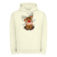 Pigment Pistachio Christmas reindeer Urban Hoodie - MaliasSmallBusiness