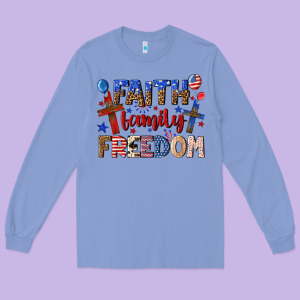Faith Family Freedom Long Sleeve Tee Designed By Texasbilliewilder