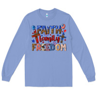 Colony Blue faith family freedom Long Sleeve Tee - texasbilliewilder