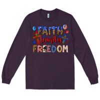 Plum faith family freedom Long Sleeve Tee - texasbilliewilder