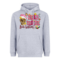 Heather Grey dead inside but festive Heavyweight Hoodie - AdoDesignShop