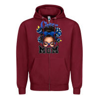 Burgundy cheer mom messy bun Zipper Hoodie - texasbilliewilder