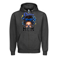 Charcoal Heather cheer mom messy bun Zipper Hoodie - texasbilliewilder