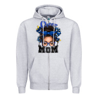 Heather Grey cheer mom messy bun Zipper Hoodie - texasbilliewilder