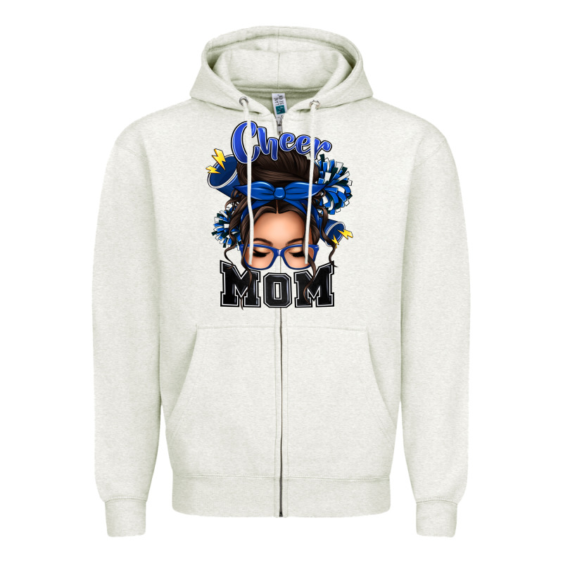 Cheer Mom Messy Bun Zipper Hoodie by texasbilliewilder | Teevron