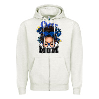 Oatmeal Heather cheer mom messy bun Zipper Hoodie - texasbilliewilder