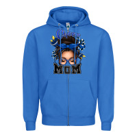 True Royal cheer mom messy bun Zipper Hoodie - texasbilliewilder