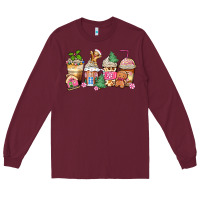 Pink Gingerbread Coffee Cups Long Sleeve Tee | Teevron