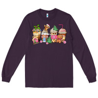 Plum pink gingerbread coffee cups Long Sleeve Tee - Zillion Design Studio
