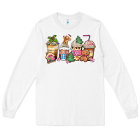 White pink gingerbread coffee cups Long Sleeve Tee - Zillion Design Studio