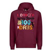 Burgundy i danced my way through 100 days Premium Hoodie - MaliasSmallBusiness