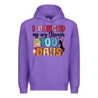 Purple i danced my way through 100 days Premium Hoodie - MaliasSmallBusiness