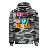 Slate Camo i danced my way through 100 days Premium Hoodie - MaliasSmallBusiness