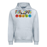 Heather Grey feel your feelings Urban Hoodie - NancyCooperArtShop