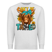 Oatmeal Heather can't be tamed longhaired cow Premium Sweatshirt - Jasminsmagicworld