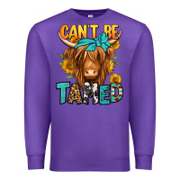 Purple can't be tamed longhaired cow Premium Sweatshirt - Jasminsmagicworld