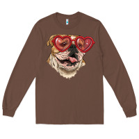 Chestnut english bulldog with love glass Long Sleeve Tee - RanaPortraitStore