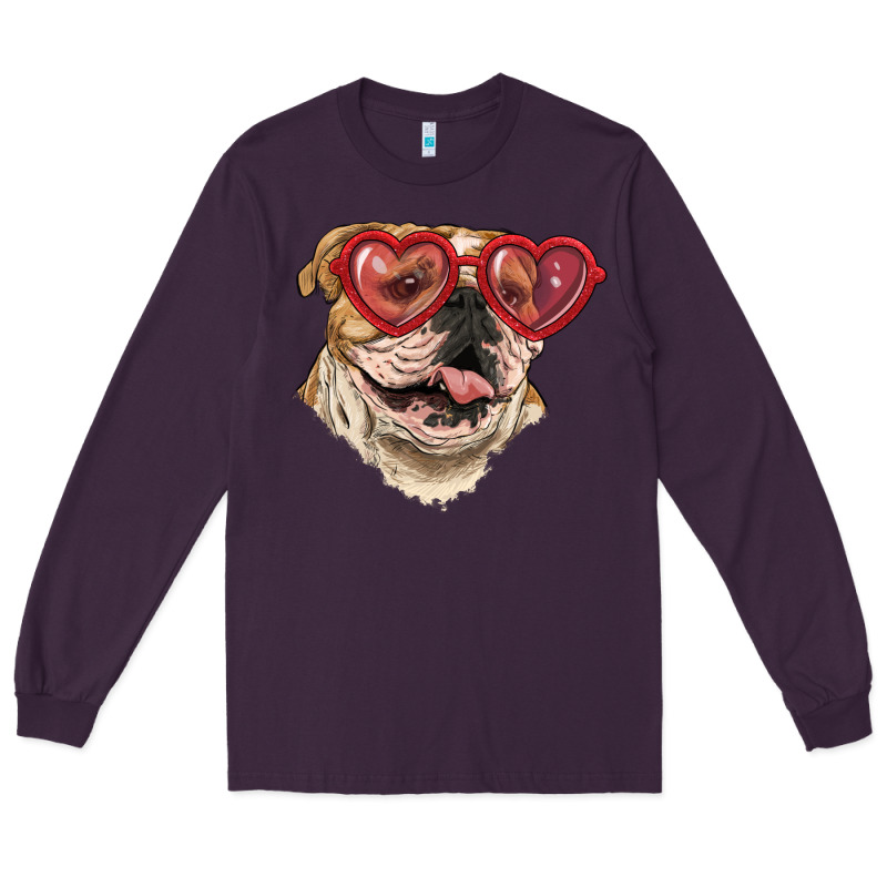 English Bulldog With Love Glass Long Sleeve Tee by RanaPortraitStore | Teevron