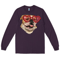 Plum english bulldog with love glass Long Sleeve Tee - RanaPortraitStore
