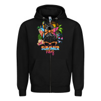 Black summer vibes messy bun Zipper Hoodie - Zillion Design Studio