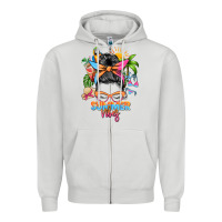 Dove Grey summer vibes messy bun Zipper Hoodie - Zillion Design Studio