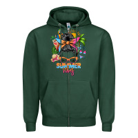 Sports Green summer vibes messy bun Zipper Hoodie - Zillion Design Studio