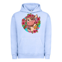 Pigment Grape Ice cute cow pink flowers and leopard pattern Urban Hoodie - NancyCooperArtShop