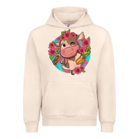 Sandshell cute cow pink flowers and leopard pattern Urban Hoodie - NancyCooperArtShop