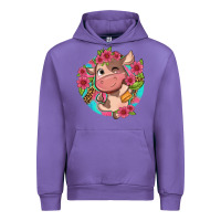 Tulip cute cow pink flowers and leopard pattern Urban Hoodie - NancyCooperArtShop