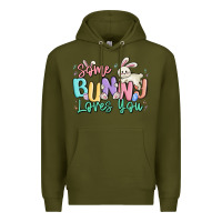 Army Green some bunny loves you easter Premium Hoodie - MaliasSmallBusiness