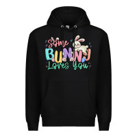 Black some bunny loves you easter Premium Hoodie - MaliasSmallBusiness