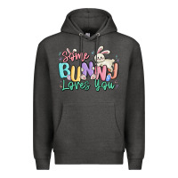 Charcoal Heather some bunny loves you easter Premium Hoodie - MaliasSmallBusiness