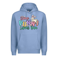 Colony Blue some bunny loves you easter Premium Hoodie - MaliasSmallBusiness