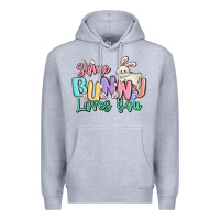 Heather Grey some bunny loves you easter Premium Hoodie - MaliasSmallBusiness