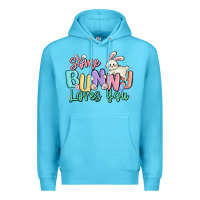 Ocean Blue some bunny loves you easter Premium Hoodie - MaliasSmallBusiness