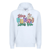 White some bunny loves you easter Premium Hoodie - MaliasSmallBusiness