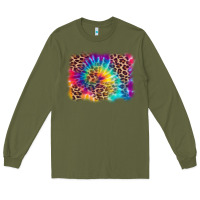 Army Green leopard tie dye background Long Sleeve Tee - Zillion Design Studio