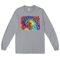 Heather Grey leopard tie dye background Long Sleeve Tee - Zillion Design Studio