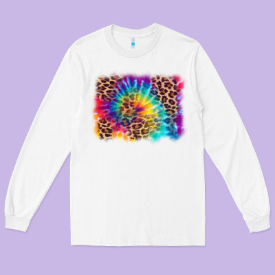 Leopard Tie Dye Background Long Sleeve Tee Designed By Zillion Design Studio