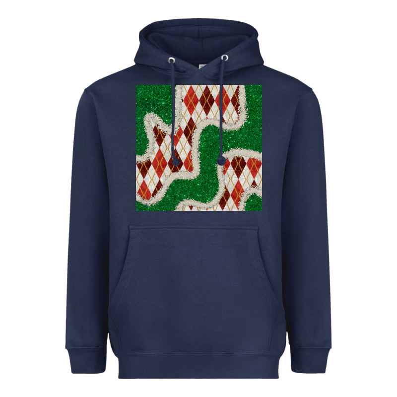 Christmas Diamond Plaid And Green Glitter Seamless Pattern Heavyweight Hoodie by BundleAndBundleShop | Teevron